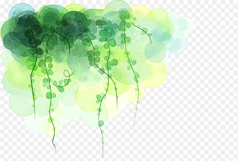 绿色树叶藤条设计