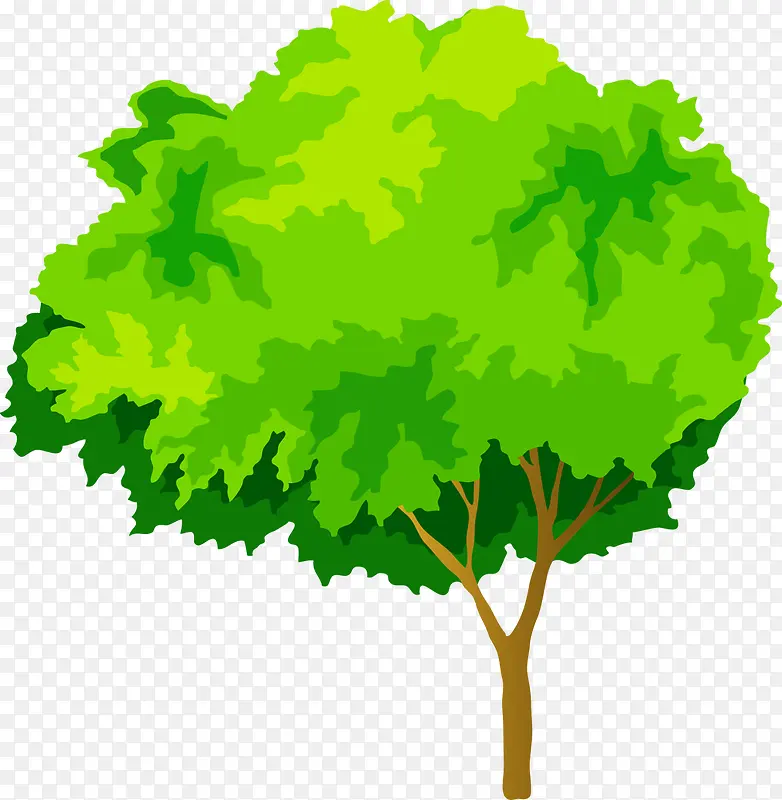 绿色卡通植物大树