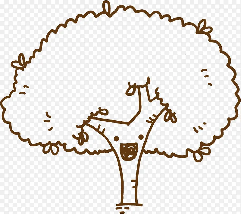 卡通手绘植物大树