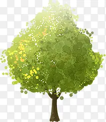 绿色手绘树木大树