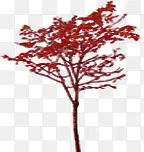 红色朦胧创意大树