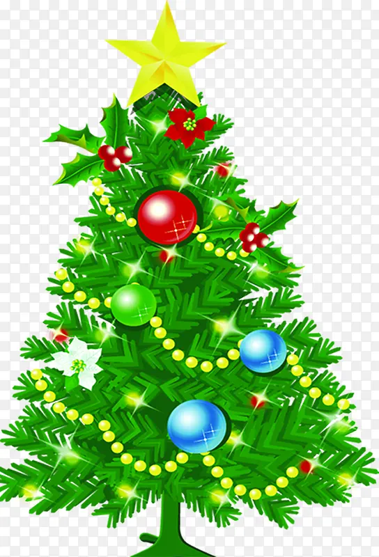 绿色圣诞节日装饰大树