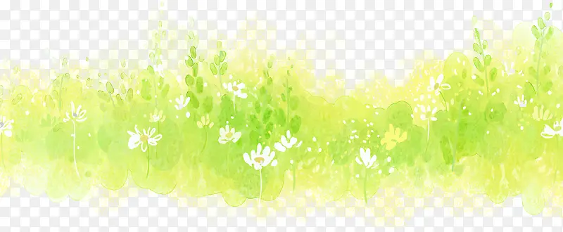 绿色清新小草花朵