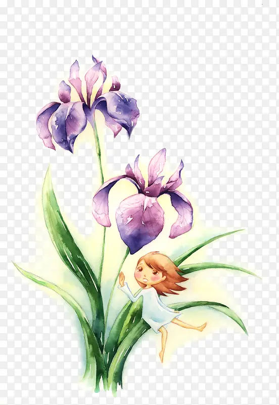 手绘浪漫户外植物花朵