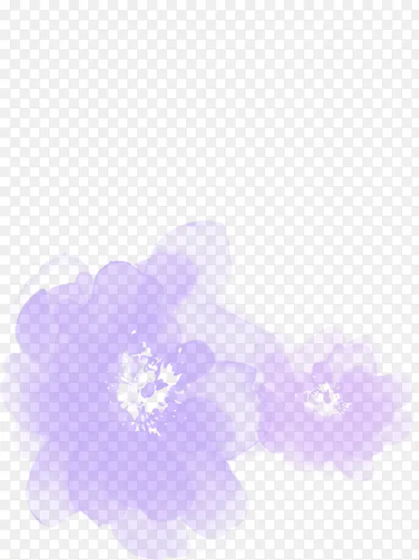 紫色水墨花朵宣传海报
