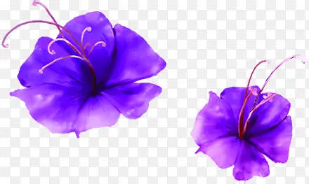 紫色艺术水墨花朵