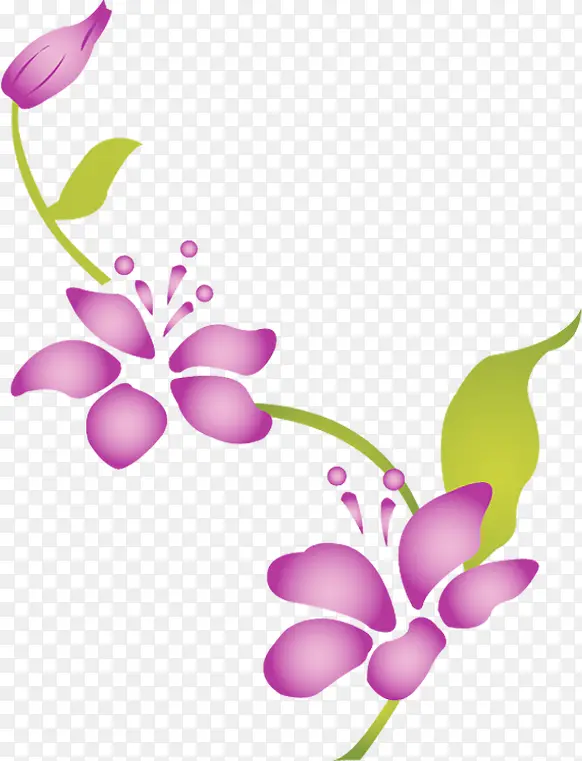 紫色卡通可爱花朵植物