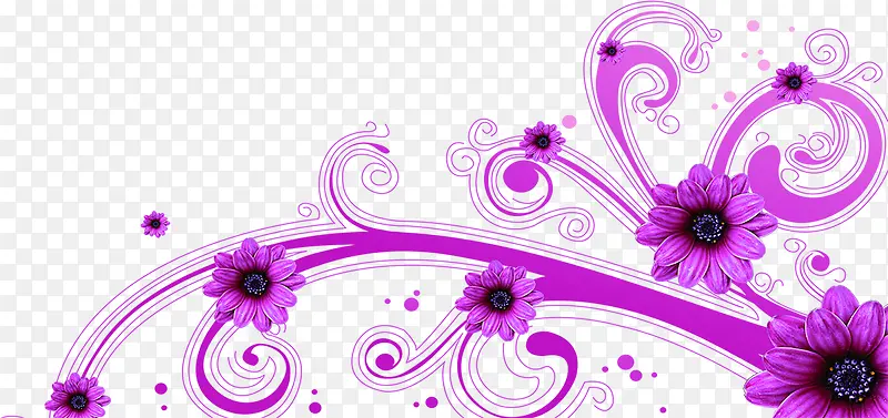 教师节紫色手绘花朵