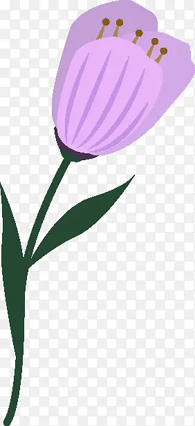 紫色卡通创意花朵