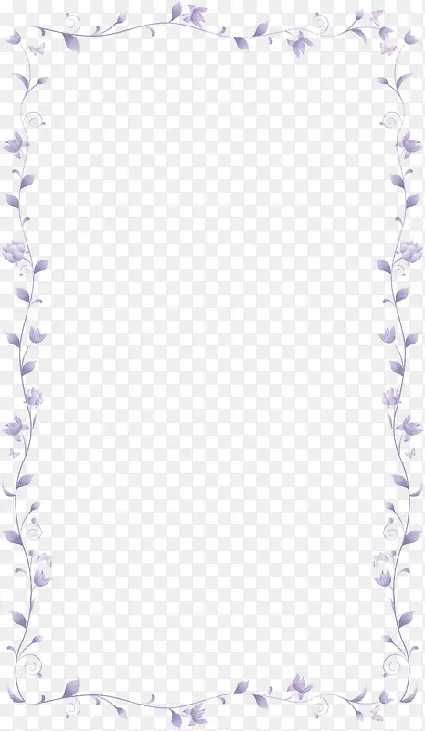 蓝紫色花朵边框