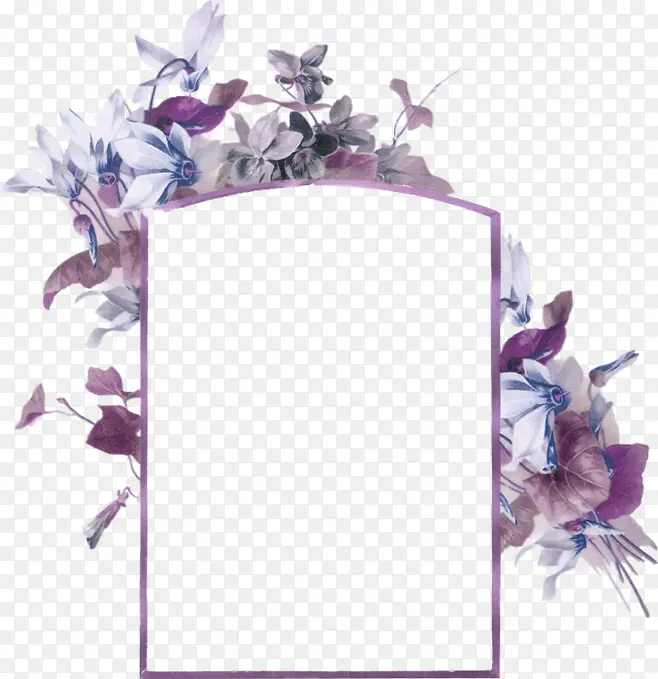紫色清新花朵边框纹理