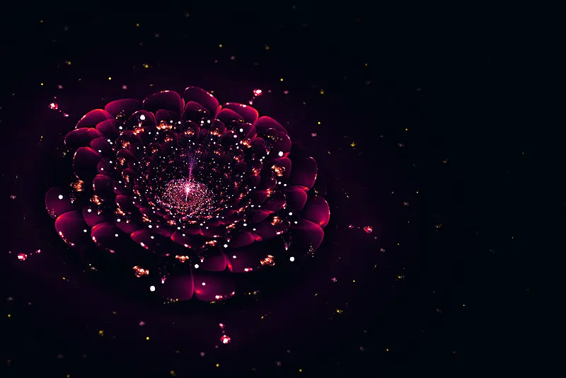 紫色梦幻光效花朵壁纸