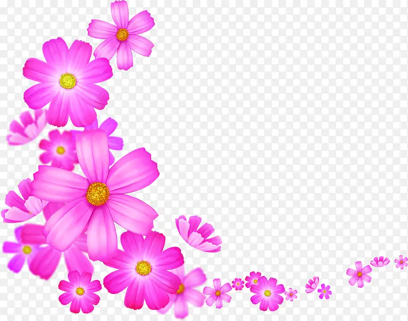 手绘紫色花朵装饰边框