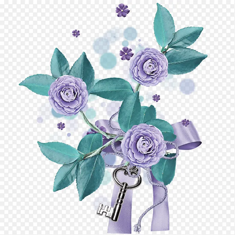 彩绘紫色花朵装饰