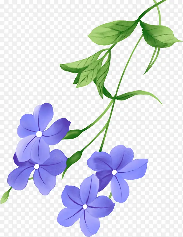 手绘紫色花卉海报