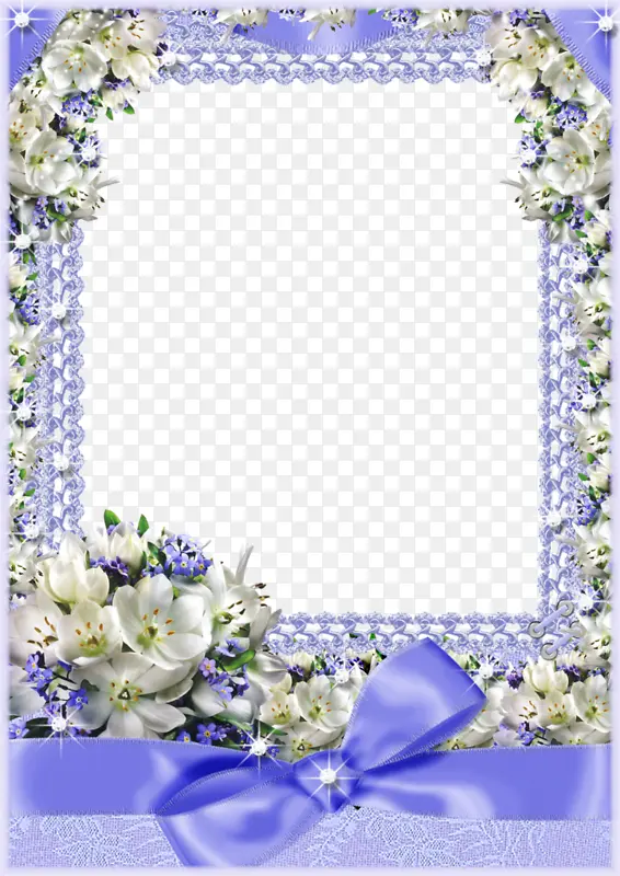 紫色背景鲜花素材相框