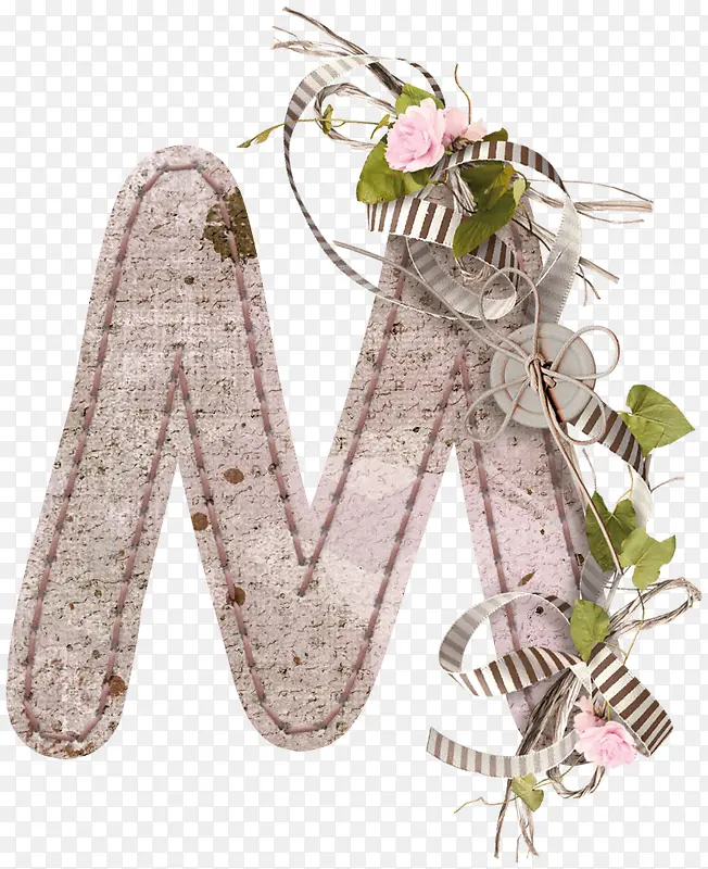 花卉装饰字母M