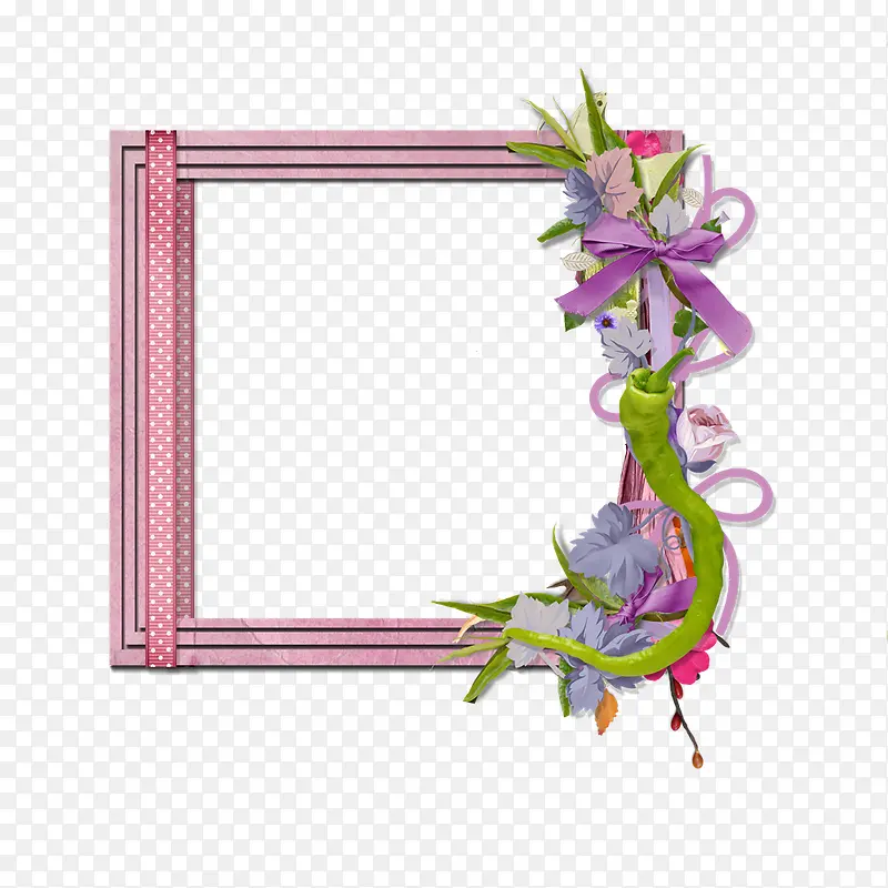 花卉插画花卉边框ps素材