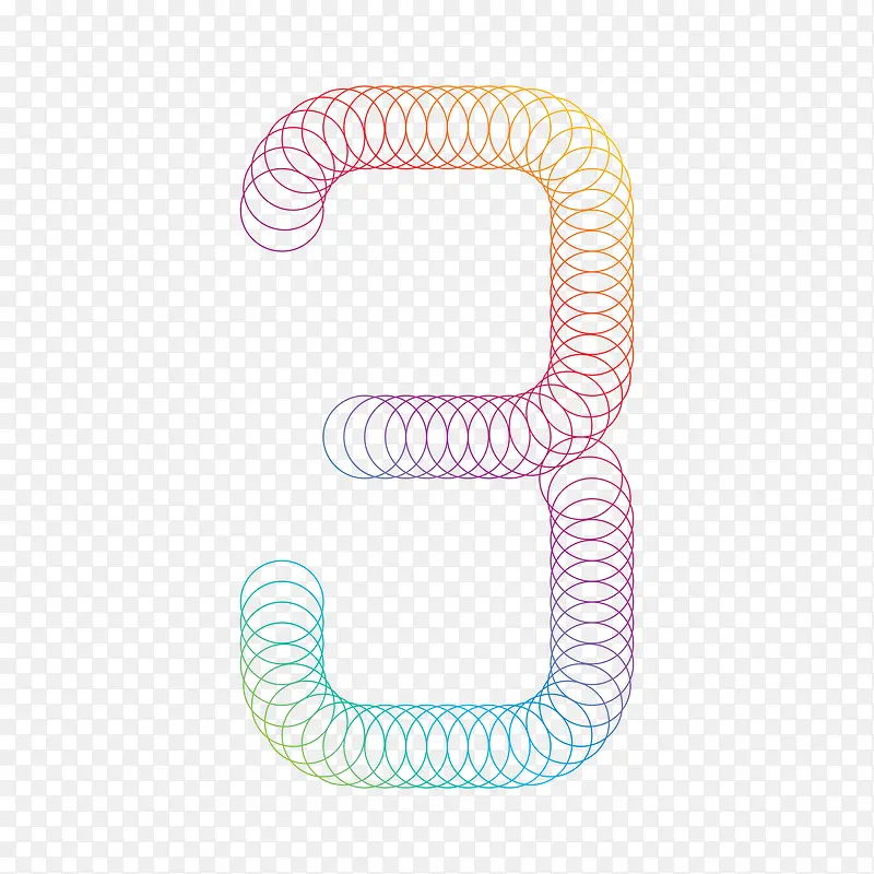 创意圆圈渐变数字3