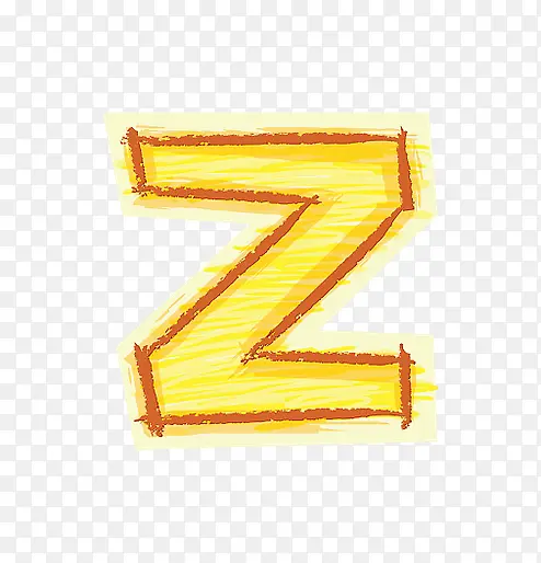 橙色手绘字母z