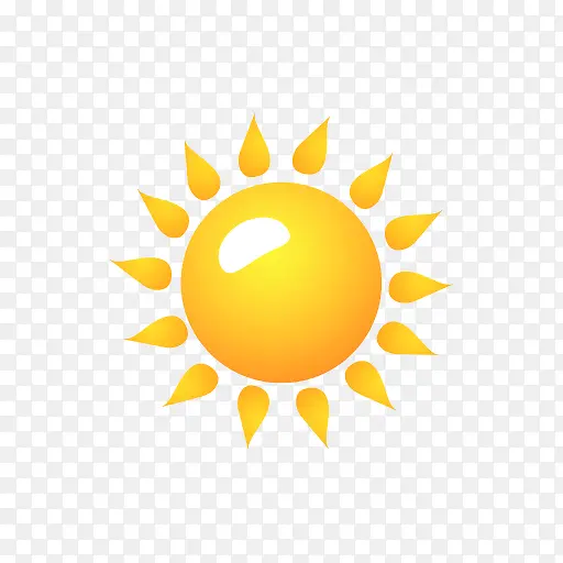 太阳图标 卡通太阳图标  黄色太阳 pn