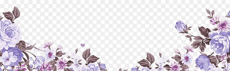 紫色清新植物边框纹理