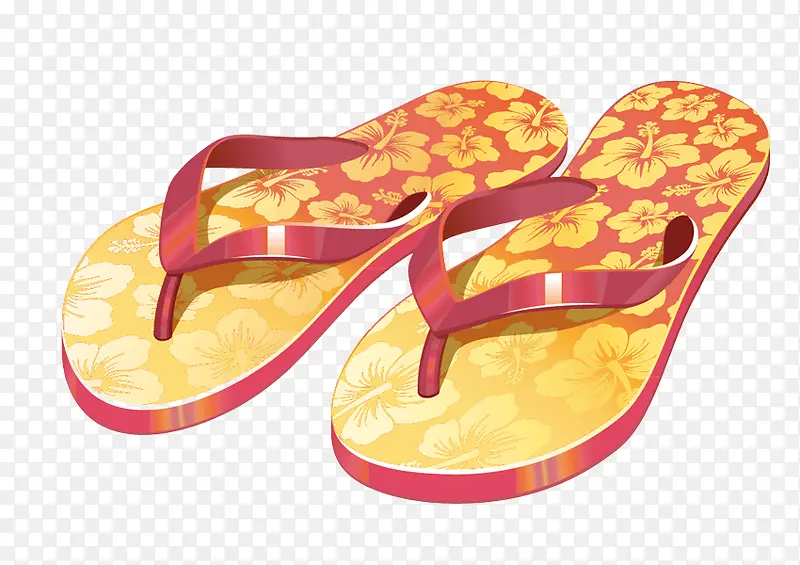 夏天  花拖鞋
