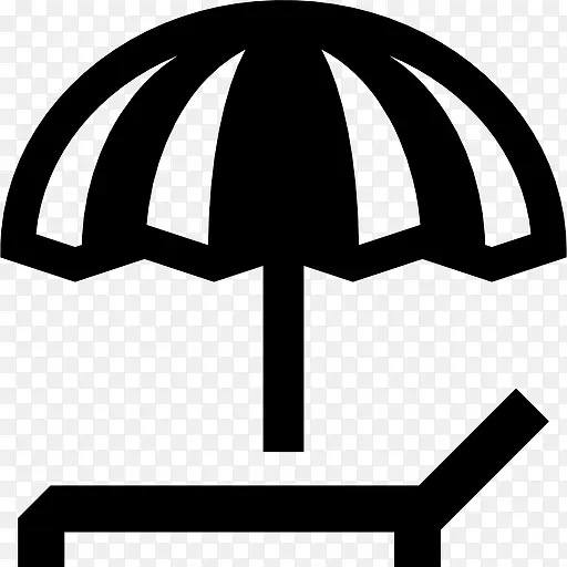 太阳伞和躺椅图标