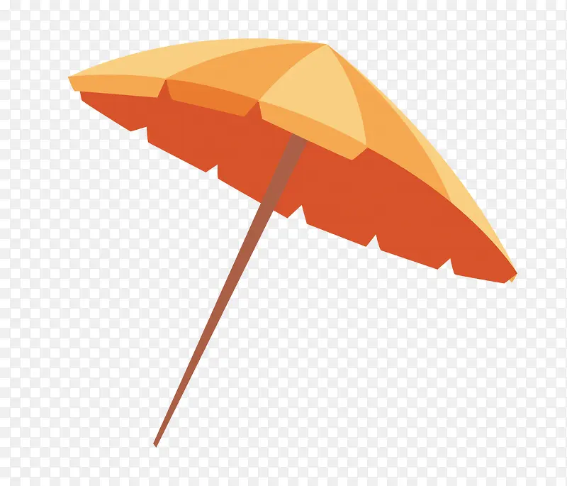 橙色简约遮阳伞装饰图案