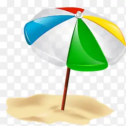 沙滩遮阳伞卡通风格