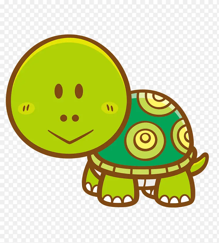 卡通绿色的乌龟矢量素材