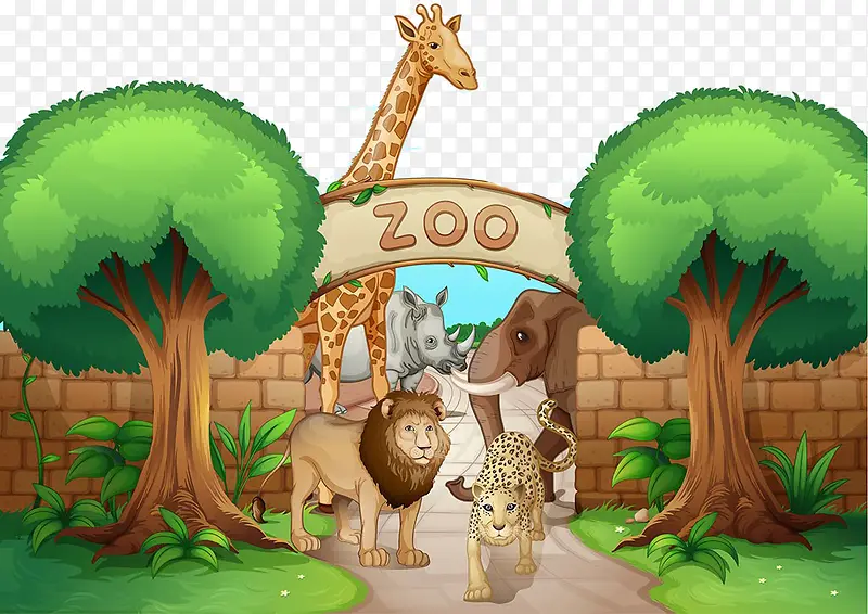 卡通动物园素材