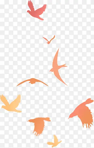 手绘动物飞鸟燕子橙色
