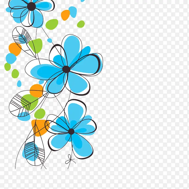 蓝色鲜花唯美素材背景