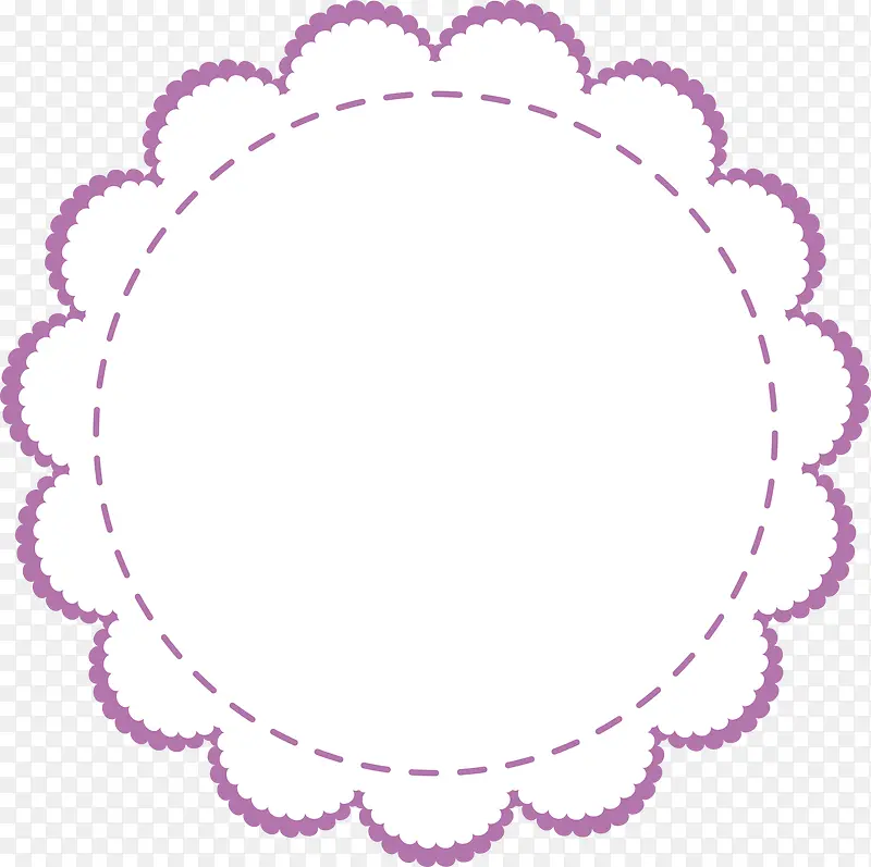 紫色花纹婚礼边框图标