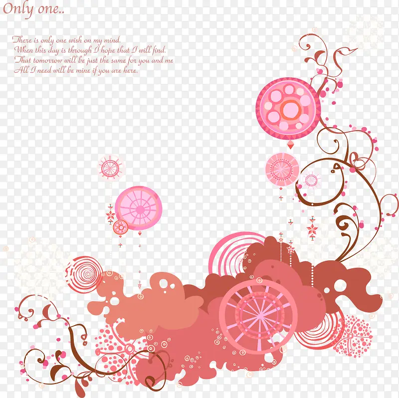 粉色浪漫花纹卡片背景素材