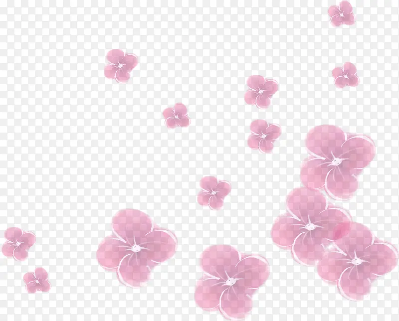 绘画粉色花卉卡片素材