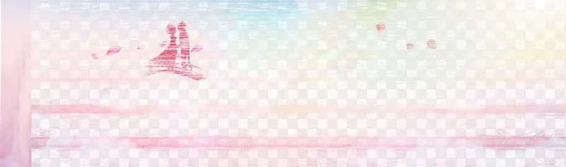 粉色水墨鹊桥相会海报背景七夕情人节