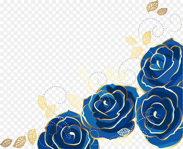 效果海报植物蓝色花朵设计
