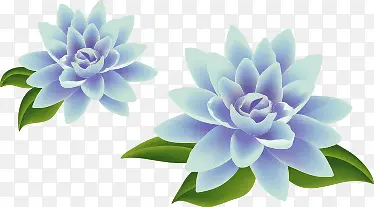 手绘蓝色梦幻艺术花朵