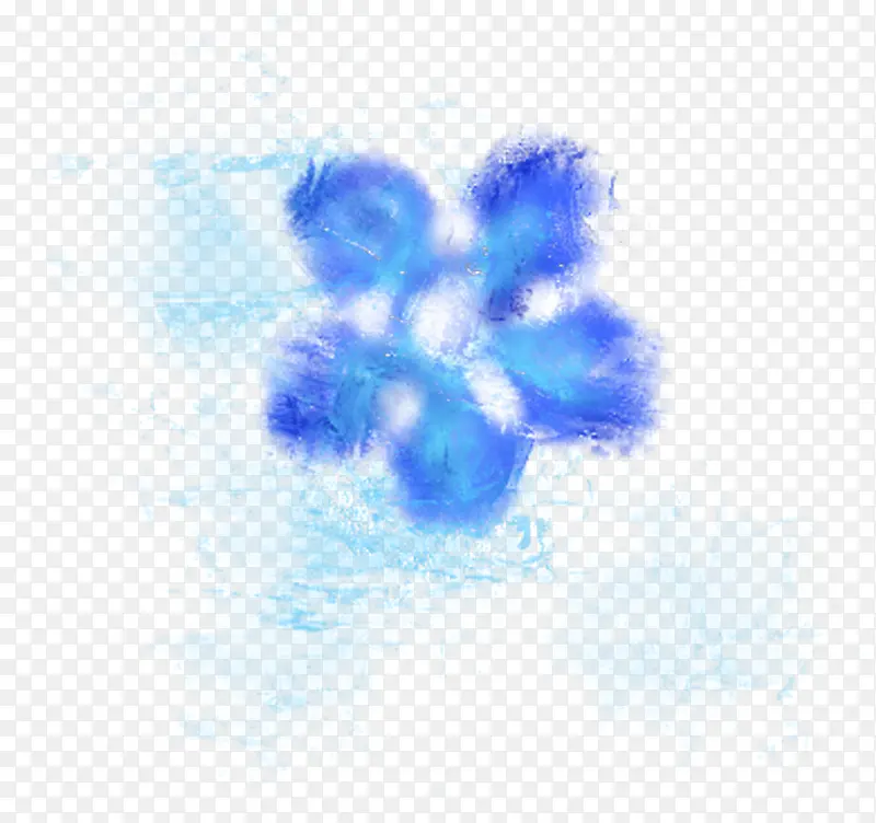 蓝色手绘花朵创意设计