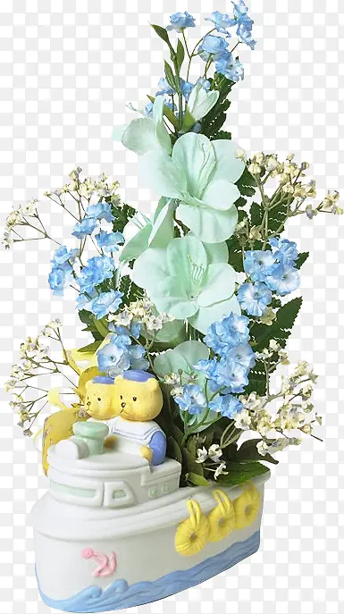 插花艺术蓝色花朵