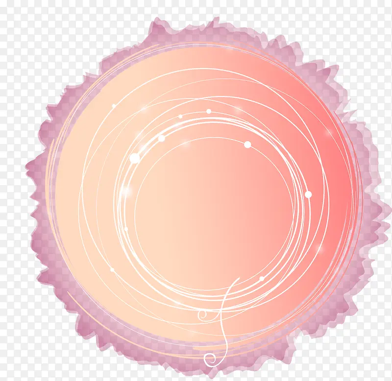 手绘粉色圆圈图案