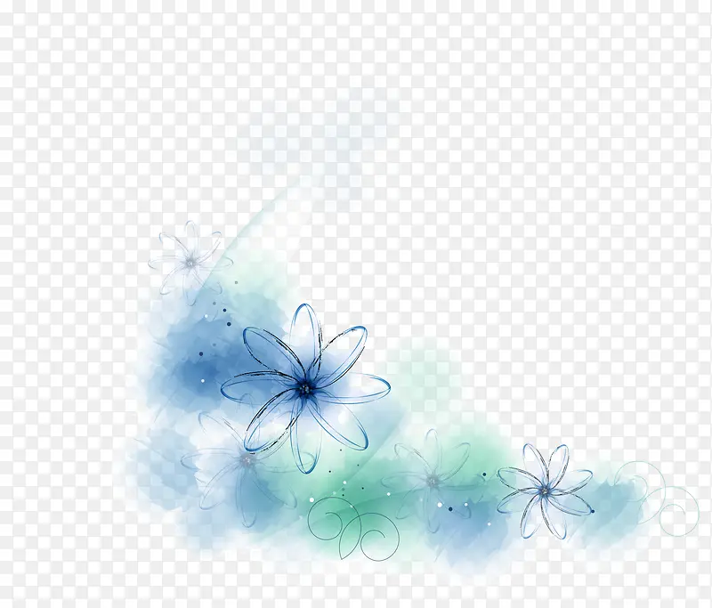 蓝色花朵底纹图案