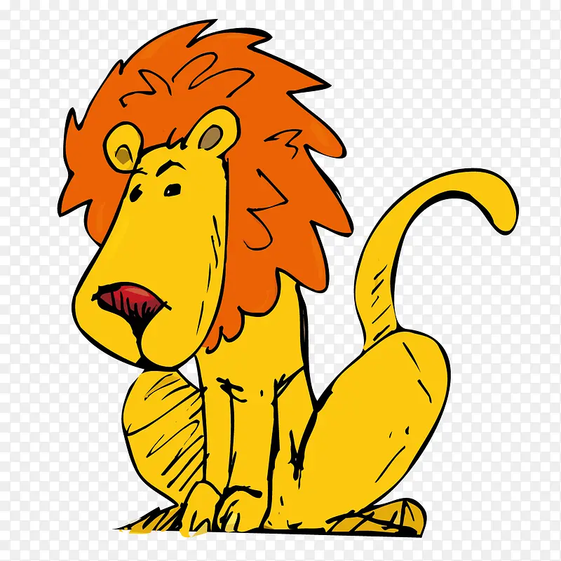 卡通手绘狮子
