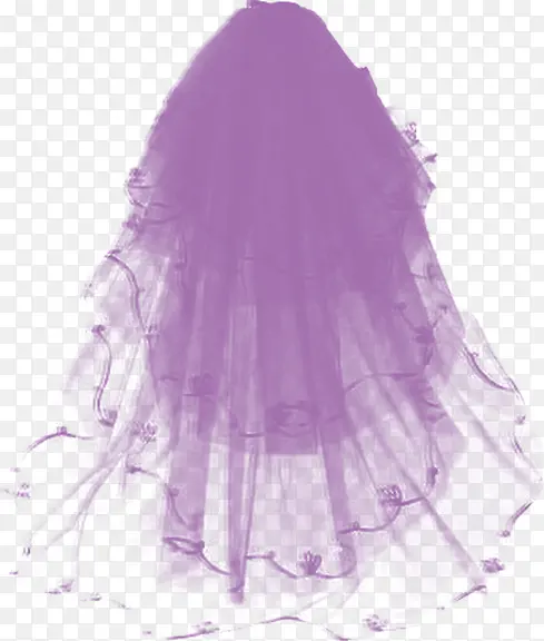 紫色浪漫婚礼头纱素材