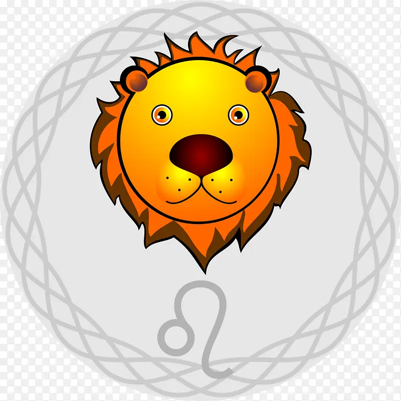 矢量狮子装饰图案免扣素材