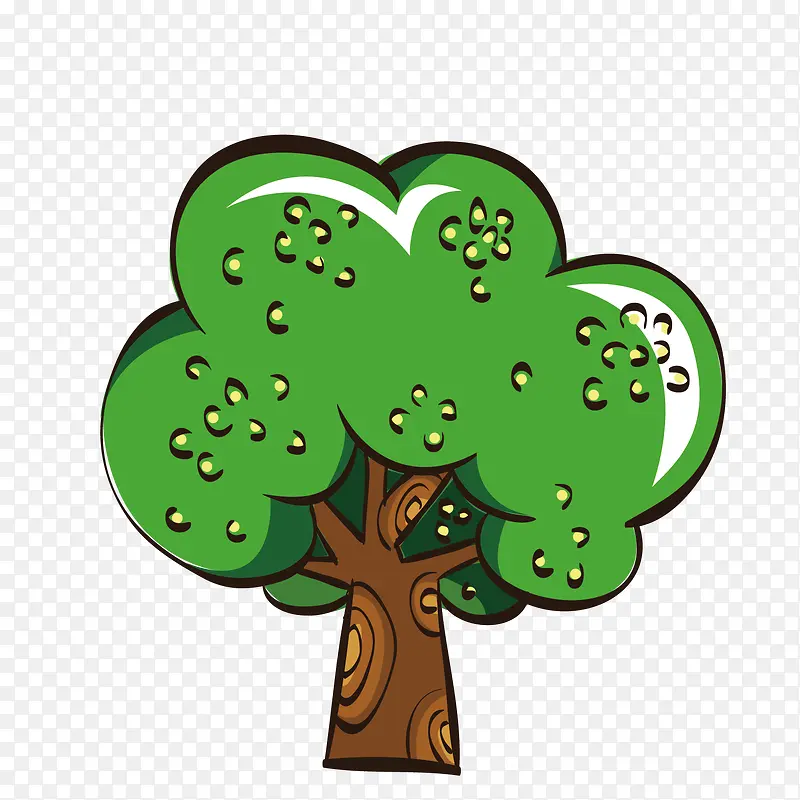 绿色卡通树木