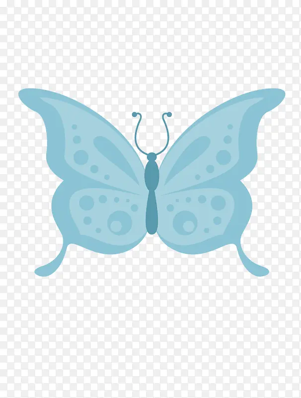 蓝色手绘的蝴蝶图案