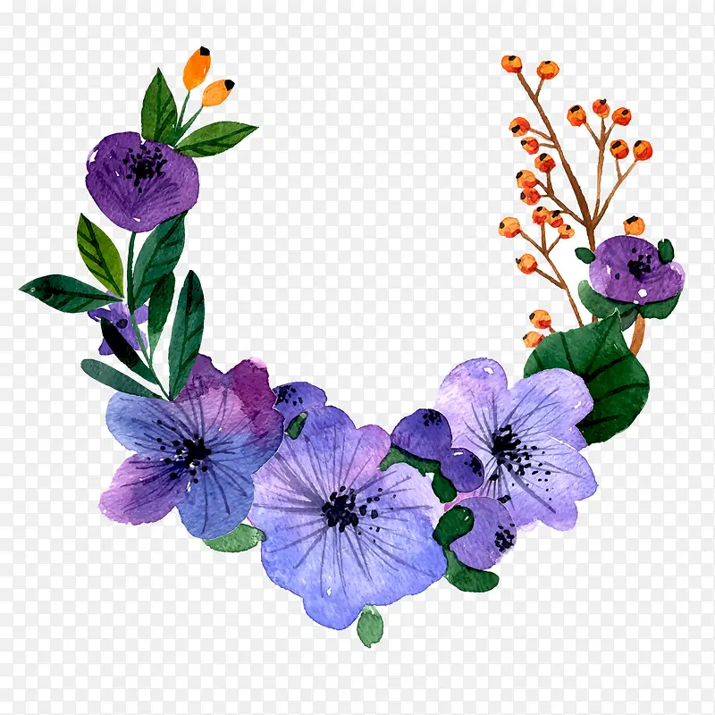 矢量紫色花